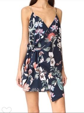Stylestalker Jasper Floral V-Neck Faux Wrap Mini Dress - Size M